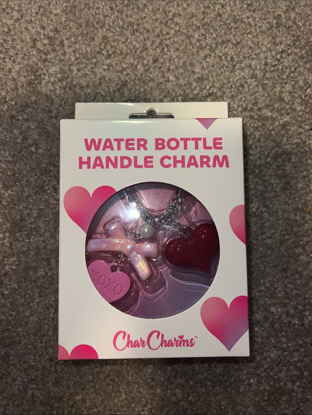 Pink & Red Water Bottle Handle Charm Set
